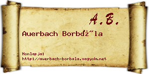 Auerbach Borbála névjegykártya