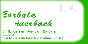 borbala auerbach business card